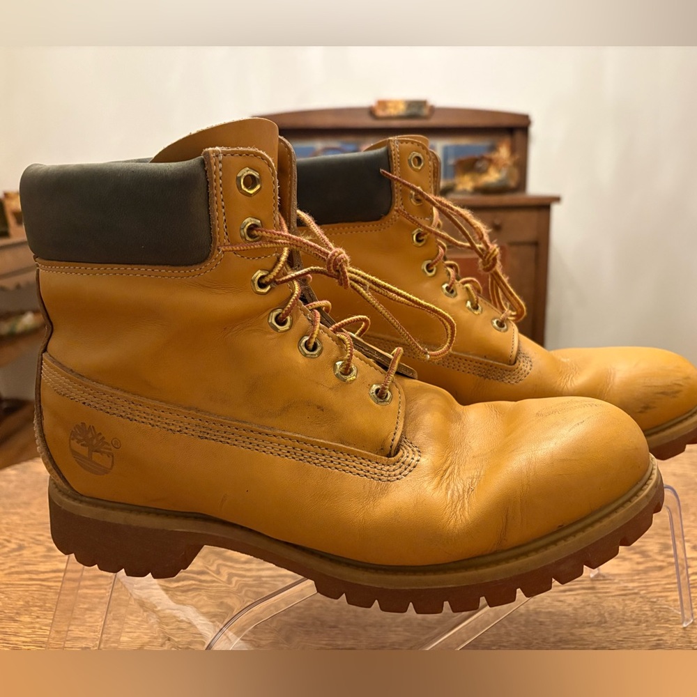 Timberland Premium Wheat Nubuck Men’s Leather Boots Size 10.5 M - Picture 9 of 16